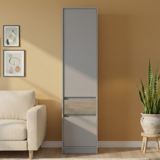 Шафа-пенал закрита з полицями та шухлядою Еверест Стайл-500 50х39х203 см Кашемір/Бетон (EVR-071151)