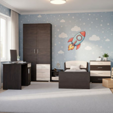Спальня Детская Эверест Бриз Комплект 13 (модульная - 5 элементов) венге/дуб молочный (EVR-2574)