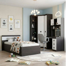 Спальня Детская Эверест Соната Комплект 11 (модульная - 6 элементов) венге темный/белый (EVR-2595)