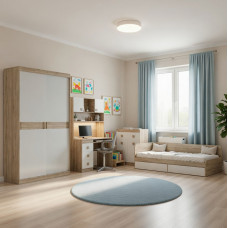 Спальня Детская Эверест Соната Комплект 2 (модульная - 5 элементов) дуб сонома/белый (EVR-2582)