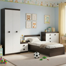 Спальня Детская Эверест Соната Комплект 7 (модульная - 4 элемента) венге темный/белый (EVR-2590)
