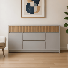 Великий комод із дверима та шухлядами Еверест Стайл-1600 160,2х39х75,4 см Кашемір/Канелла (EVR-073570)