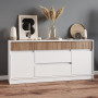 Великий комод із дверима та шухлядами Еверест Стайл-1600 160,2х39х75,4 см Німфея Альба (білий)/Канелла - фото 2