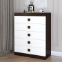 Высокий комод Эверест на 5 ящиков Соната-2 80х38х101 венге темный/белый (EVR-2021) - фото 2