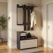 Передпокій Еверест Тандем з вішалкою та тумбою (ліва) для взуття венге/дуб молочний (EVR-2199)