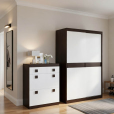 Передпокій Еверест Соната комплект 11 (модульний - 2 елементи) венге темний/білий (EVR-2524)