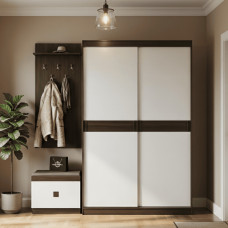 Передпокій Еверест Соната комплект 12 (модульний - 3 елементи) венге темний/білий (EVR-2525)