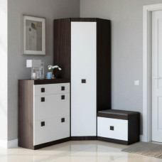 Передпокій Еверест Соната комплект 15 (модульний - 3 елементи) венге темний/білий (EVR-2527)