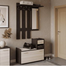 Передпокій Еверест Тандем з вішалкою та тумбою (правий) для взуття венге/дуб молочний (EVR-2456)