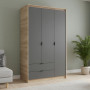 Шафа розпашна для одягу з висувними шухлядами (штанга - полиці) Еверест Сіті-1200 120,2х50х204,6 см Дуб сонома/Графіт (EVR-071127) - фото 1
