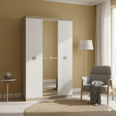 Шкаф 3-х дверный Эверест Соната-1200 с зеркалом дуб сонома/белый (EVR-2636)