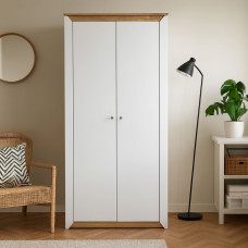 Шафа дводверна Еверест Нордік-990 Білий/Дуб крафт золотий (EVR-5535)