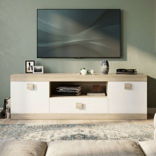 Тумба Эверест ТВ 1500 Соната 150х38х50 дуб сонома/белый (EVR-2262)