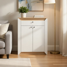 Тумба закритая Эверест Нордик-800 80х38х100 см Белый/Дуб крафт золотой (EVR-5529)