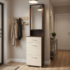 Тумба для взуття з дзеркалом Еверест Бриз ТО-4 50х38х210 венге/дуб молочний (EVR-2206)