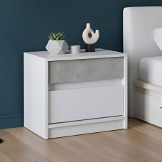 Тумба приліжкова Еверест Стайл-500 50,2х39х44,2 см Німфея Альба (білий)/Бетон (EVR-071154)