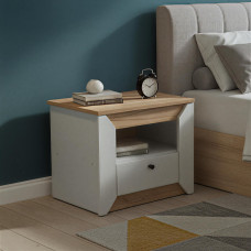 Тумба приліжкова Еверест Нордік-500 Білий/Дуб крафт золотий (EVR-5543)
