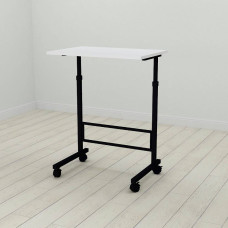 Стол приставной Ferrum-decor Амиго 62x60x40 металл Черный ДСП Белое 16мм (FRD-102526)