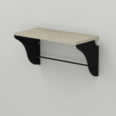 Настінна полиця Ferrum-decor Комфі 260x500x240 метал Чорний ДСП Сонома 16 мм (FRD-102719)