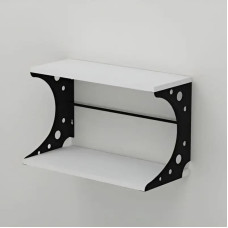 Настінна полиця Ferrum-decor Букін 330x700x240 метал Чорний ДСП Біле 16 мм (FRD-102884)