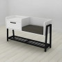 Банкетка із тумбочкою Ferrum-decor Бланка 540x1000x320 метал Чорний ДСП Біле 16 мм (FRD-103024) - фото 1