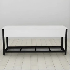 Банкетка с ящиком Ferrum-decor Дрейк 1 550x1000x400 металл Черный ДСП Белое 16 мм (FRD-103045)