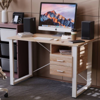 Письмовий стіл із ящиками Ferrum-decor Оскар 750x1200x600 метал Білий ДСП Дуб Сан-Марино 16 мм (FRD-103221)