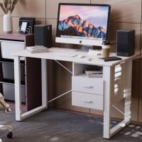 Письмовий стіл із ящиками Ferrum-decor Оскар 750x1400x700 метал Білий ДСП Біле 16 мм (FRD-103282)