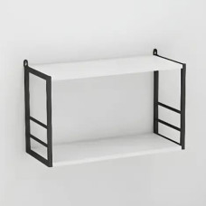 Книжная полка универсальная Ferrum-decor Стим 1 38x63x26 черный ДСП Белое 16мм (FRD-104085)