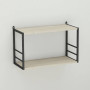 Книжная полка универсальная Ferrum-decor Стим 1 38x63x26 черный ДСП Дуб Сонома 16мм (FRD-104088) - фото 1
