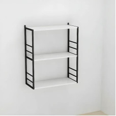 Книжная полка универсальная Ferrum-decor Стим 2 74x63x26 черный ДСП Белое 16мм (FRD-104103)
