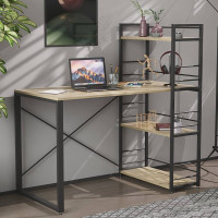 Письмовий стіл Ferrum-decor Серії Конект з етажеркою 75x120x600 чорний ДСП Дуб Сонома 16мм (FRD-104222)