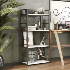 Этажерка 4/60 Ferrum-decor Серии Конект 120x60x28 черный ДСП Белое 16мм (FRD-104236)