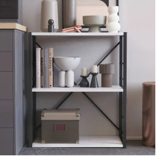 Етажерка 3/60 Ferrum-decor Серії Конект 75x60x28 чорний ДСП Біле 16мм (FRD-104254)