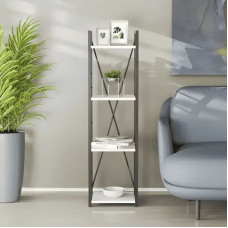 Етажерка 4/34 Ferrum-decor Серії Конект 120x34x28 чорний ДСП Біле 16мм (FRD-104272)