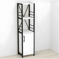 Этажерка 3/34 Ferrum-decor Серии Конект с тумбой 144x34x28 Черный ДСП Белое (FRD-104421)