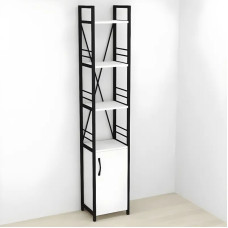 Этажерка 4/34 Ferrum-decor Серии Конект с тумбой 179x34x28 Черный ДСП Белое (FRD-104463)