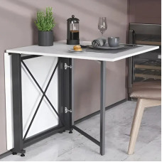 Стіл-книга трансформер Оріон 2 Ferrum-decor 750x1520x730 Чорний метал ДСП Біле 16 мм (FRD-104583)