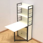 Стіл книжка з етажеркою Практик 2 Ferrum-decor 1555x640x990 Чорний метал ДСП Біле 16 мм (FRD-104625) - фото 1