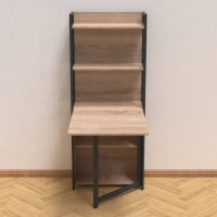 Стіл книжка з етажеркою Практик 2 Ferrum-decor 1555x640x990 Чорний метал ДСП Дуб Сонома 16 мм (FRD-104628)