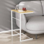 Столик приставной Терри Ferrum-decor 650x440x330 Белый металл ДСП Дуб Артизан 16 мм (FRD-104660) - фото 1