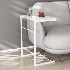 Столик приставной Терри Ferrum-decor 650x440x330 Белый металл ДСП Бетон 16 мм (FRD-104661)