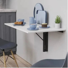 Обідній стіл-трансформер Ніка стіновий Ferrum-decor 420x900x500 Чорний метал ДСП Біле 16 мм (FRD-105164)