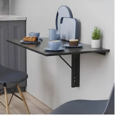 Обеденный стол-трансформер Ника настенный Ferrum-decor 420x900x500 Черный металл ДСП Сосна Кембра 16 мм (FRD-105166)