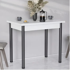 Розкладний обідній стіл-формер Берта Ferrum-decor 750x1200x900 Чорний метал ДСП Біле 16 мм (FRD-105171)