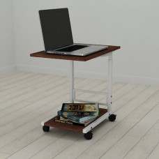 Стіл приставний Ferrum-decor Френу 62x40x60 метал Білий ДСП Венге 16мм (FRD-105399)