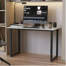 Стіл письмовий Кнап 2 Ferrum-decor 750x1200x600 Чорний метал ДСП Білий 16 мм (FRD-106394)