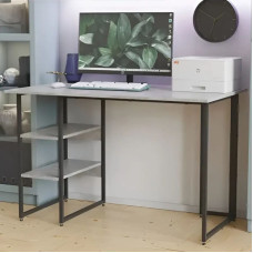Стол письменный Кевин Ferrum-decor 75x100x60 Черный металл ДСП Бетон 16 мм (FRD-106543)