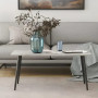 Стол журнальный Монтана Ferrum-decor 45x100x50 Черный металл ДСП Бетон 16 мм (FRD-106711) - фото 1