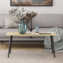 Стол журнальный Монтана Ferrum-decor 45x100x50 Черный металл ДСП Дуб Сонома 16 мм (FRD-106714) - фото 1